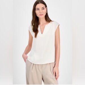 J. Crew Cream Cap Sleeve Blouse